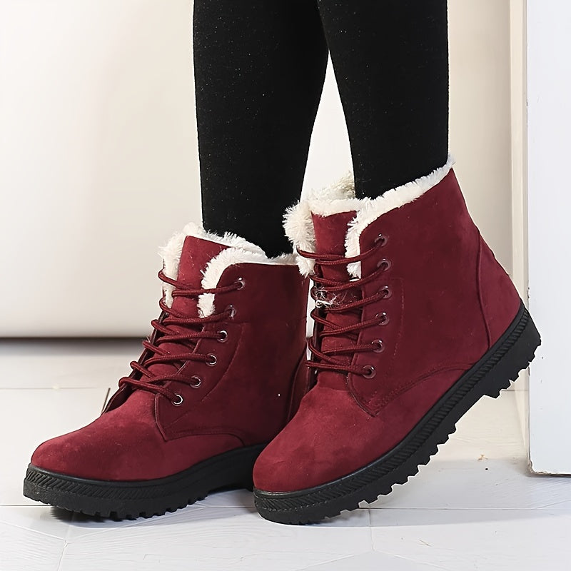 Women's Plush-Lined Lace-Up Winter Ankle Boots - view 3