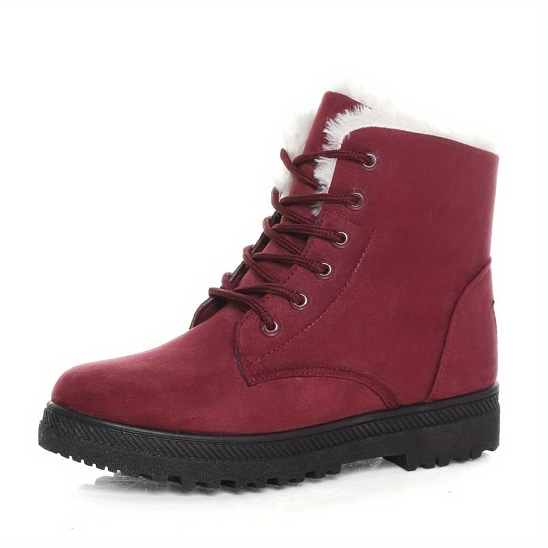 Women's Plush-Lined Lace-Up Winter Ankle Boots - view 8