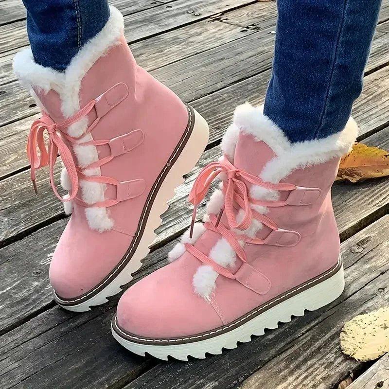 Women's Plush-Lined Lace-Up Winter Boots - view 2