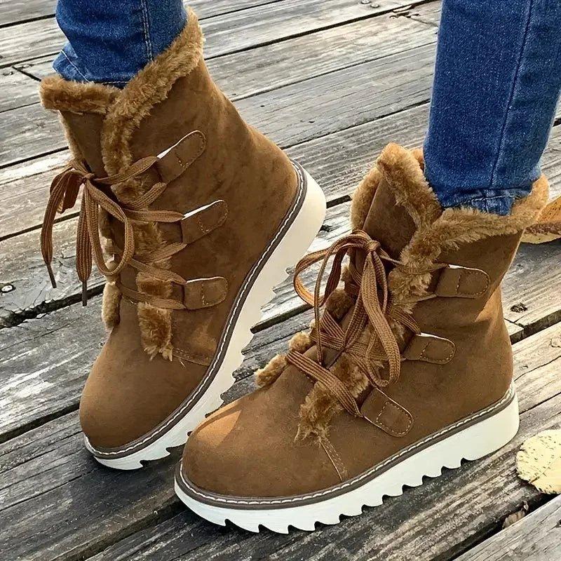 Women's Plush-Lined Lace-Up Winter Boots - view 3