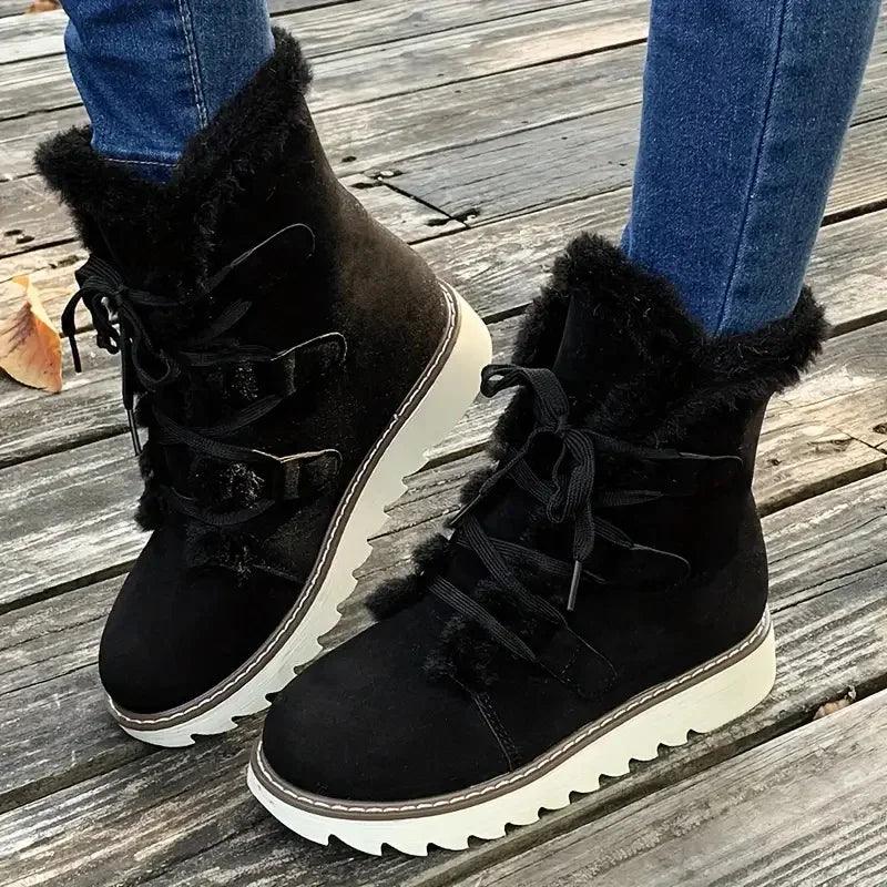 Women's Plush-Lined Lace-Up Winter Boots - view 4