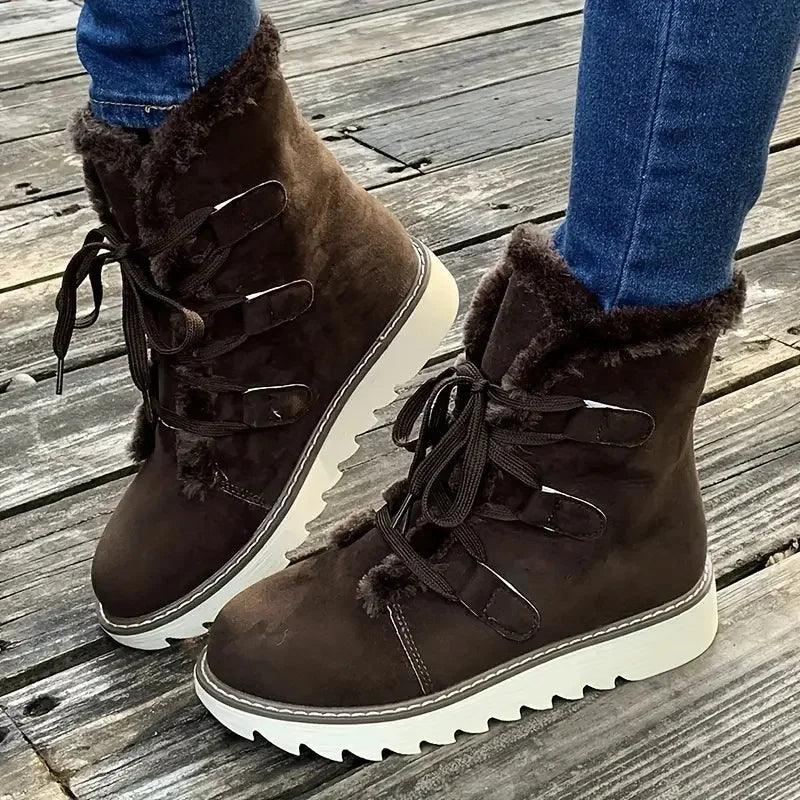 Women's Plush-Lined Lace-Up Winter Boots - view 5
