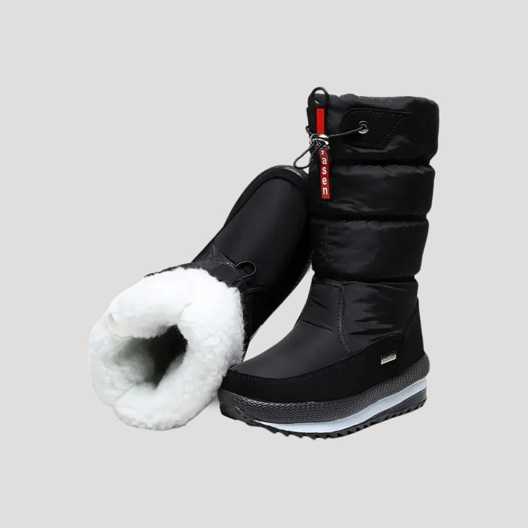 Women's Quilted Lined Snow Boots with Side Zip - view 2
