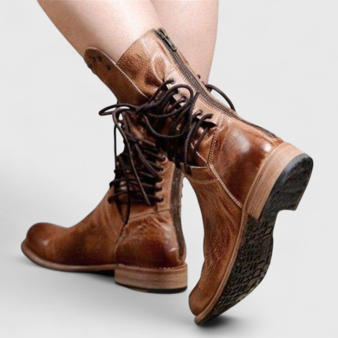 Women's Studded Lace-Up Mid-Calf Boots - view 10