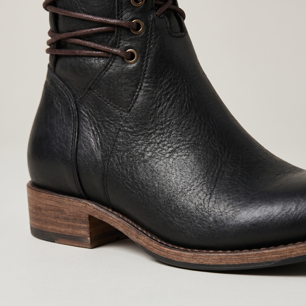 Women's Studded Lace-Up Mid-Calf Boots - view 6