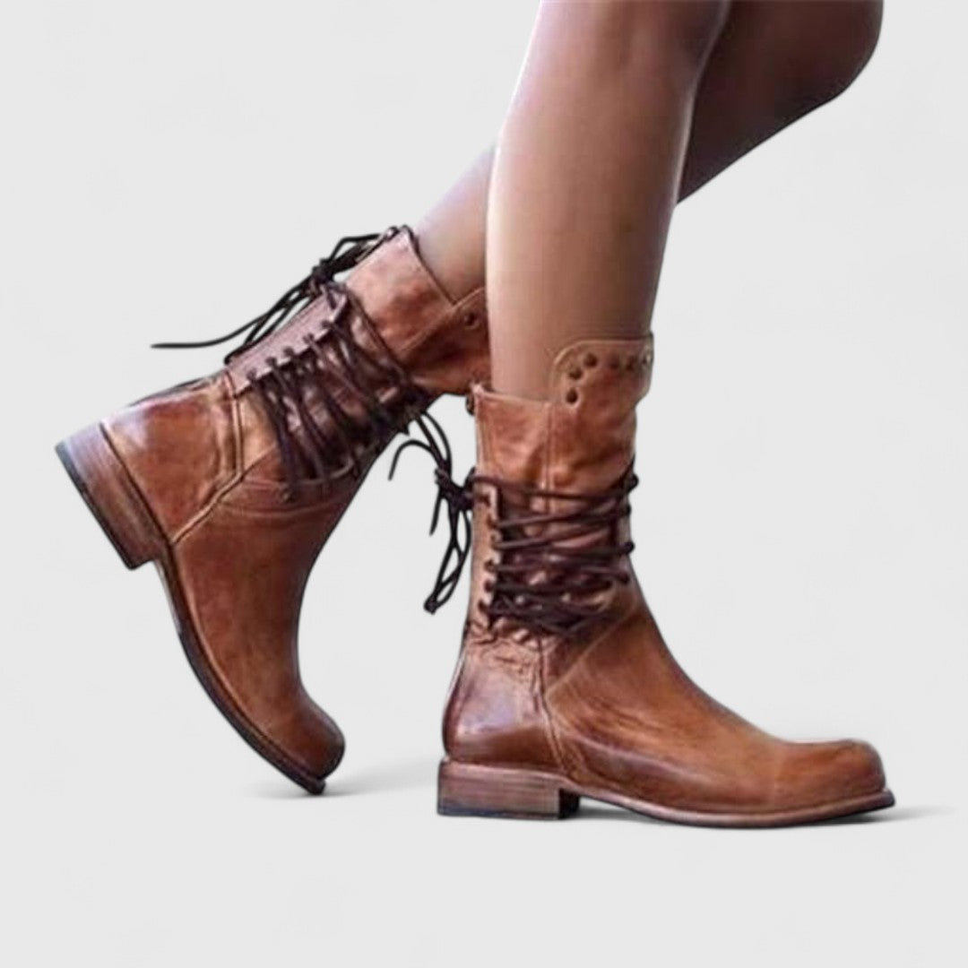 Women's Studded Lace-Up Mid-Calf Boots - view 8