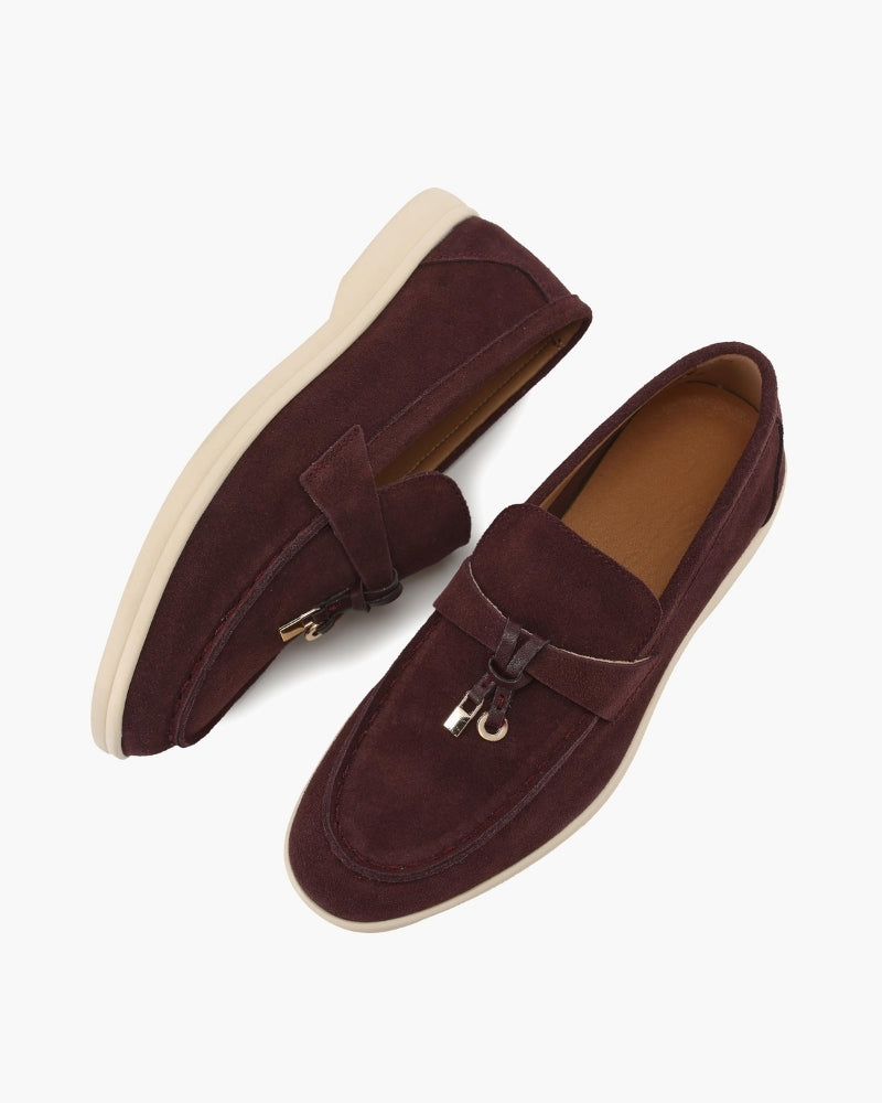 Women's suede loafers - full view