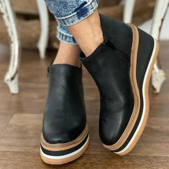 Women's Waterproof Ankle Boots with Side Zipper - view 2