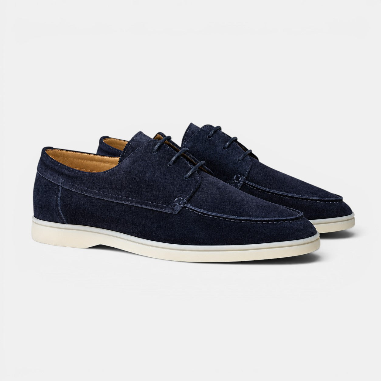 Men's derby lace-up loafers in Beige - front view
