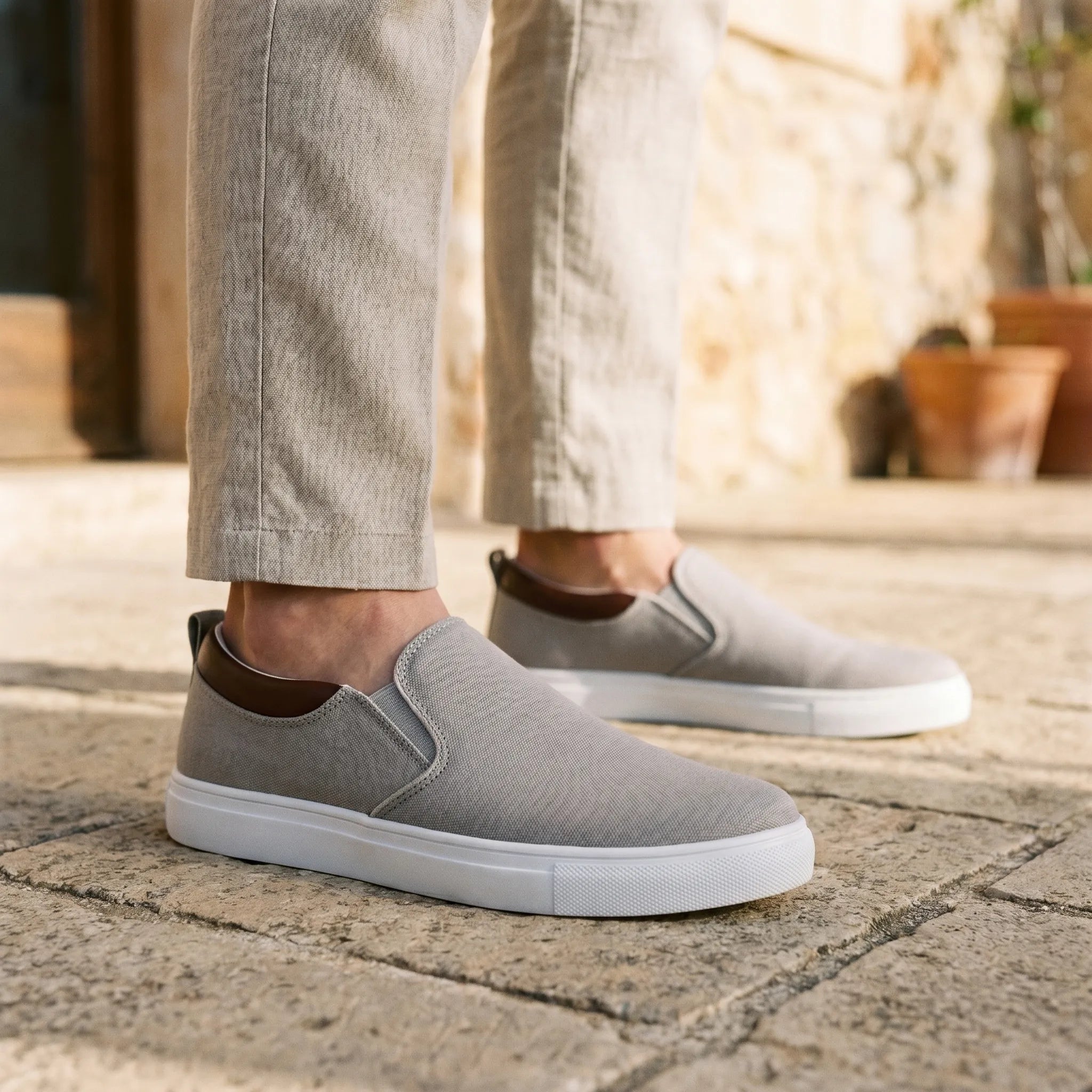 Men's breathable canvas slip-on loafers, view 2