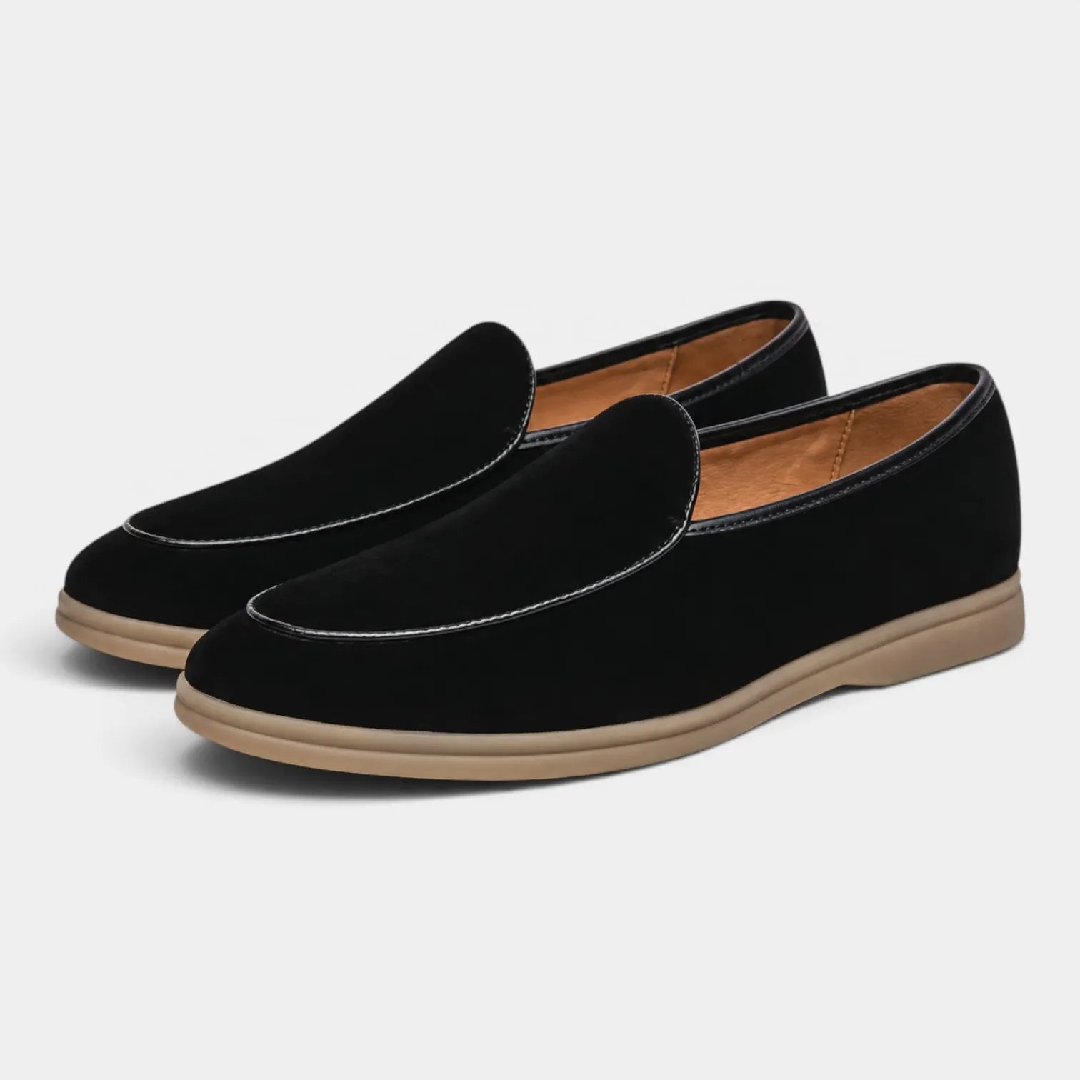 Men's soft suede flat slip-on loafers, view 4