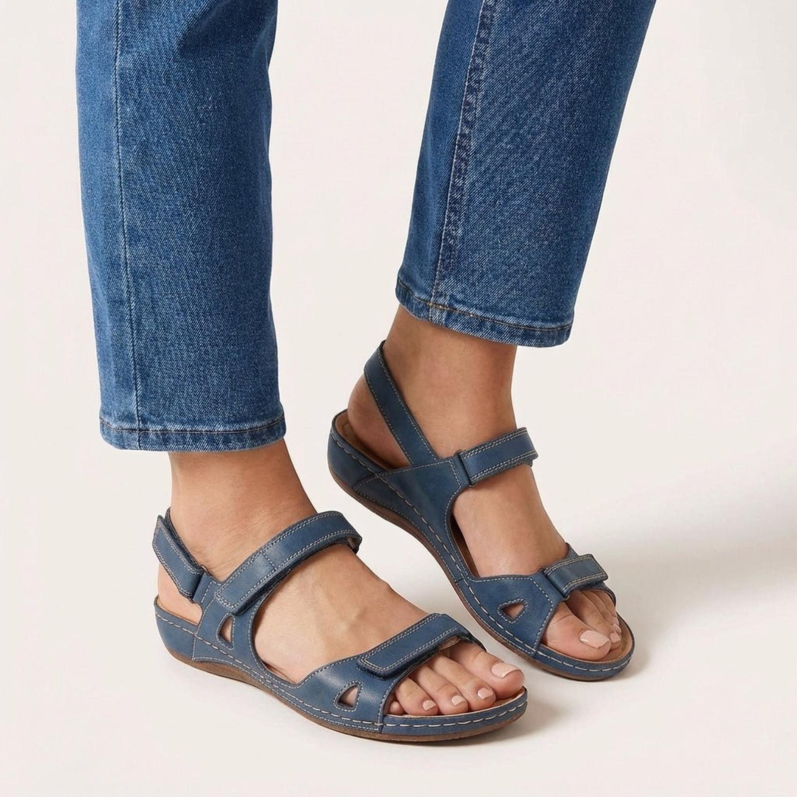 Women's open-toe adjustable strap sandals, view 1