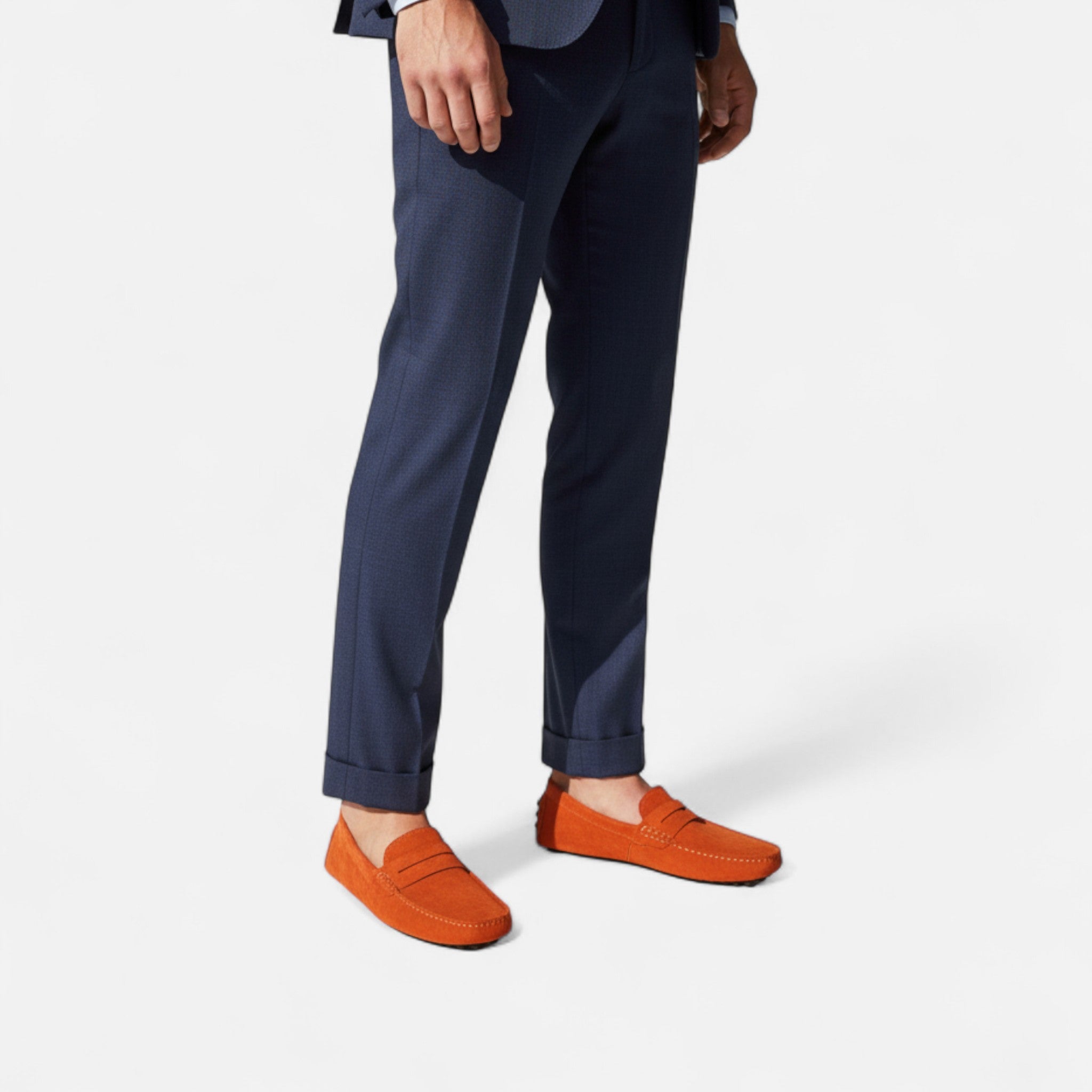 Men's suede driver loafers - nubbed sole detail