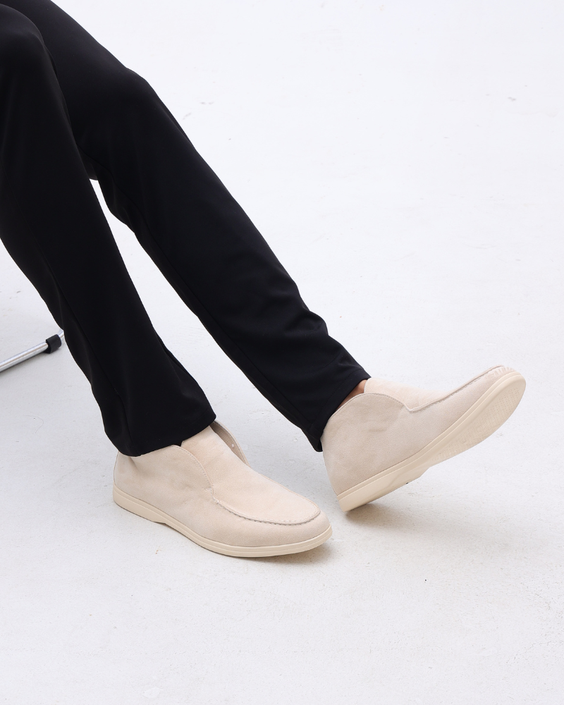 Men's high-cut suede loafers - Marine colour view