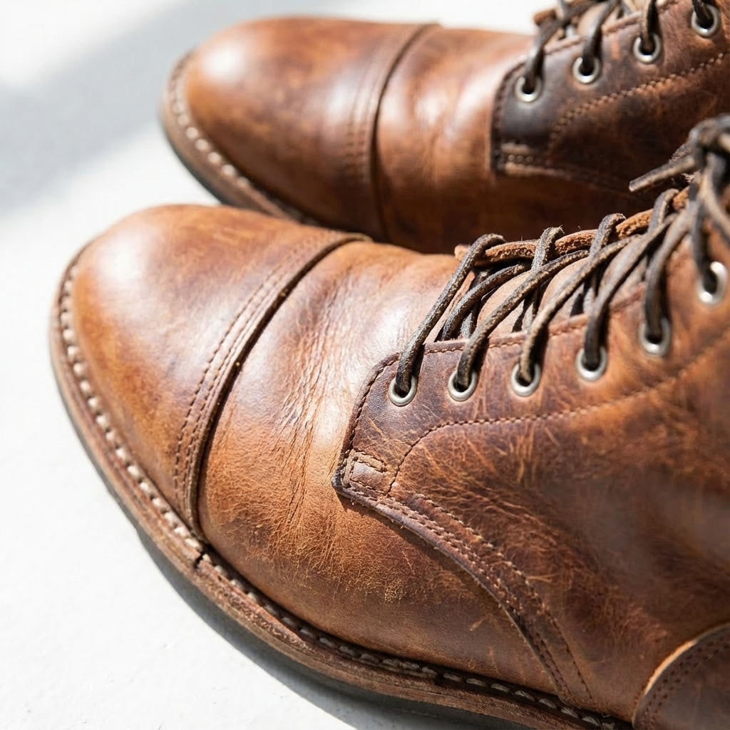 Men's Lace-Up Distressed Finish Cap Toe Ankle Boots - view 5