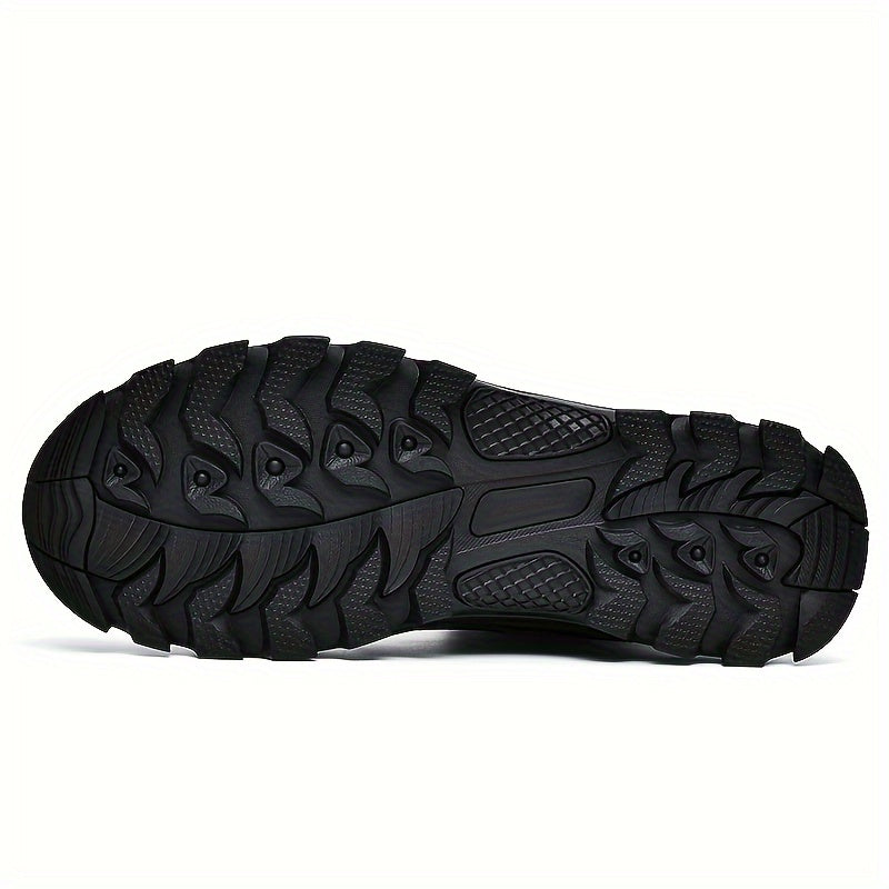 Men's Lace-Up Mid-Top Boots with Rugged Sole - view 10