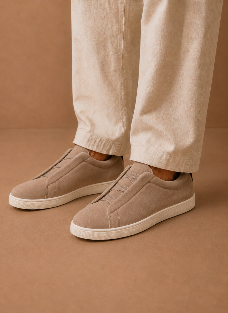 Men's laceless suede sneakers - side view