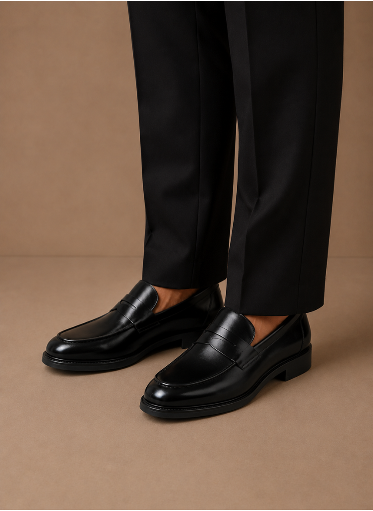 Men's leather penny loafers sole detail - bottom view