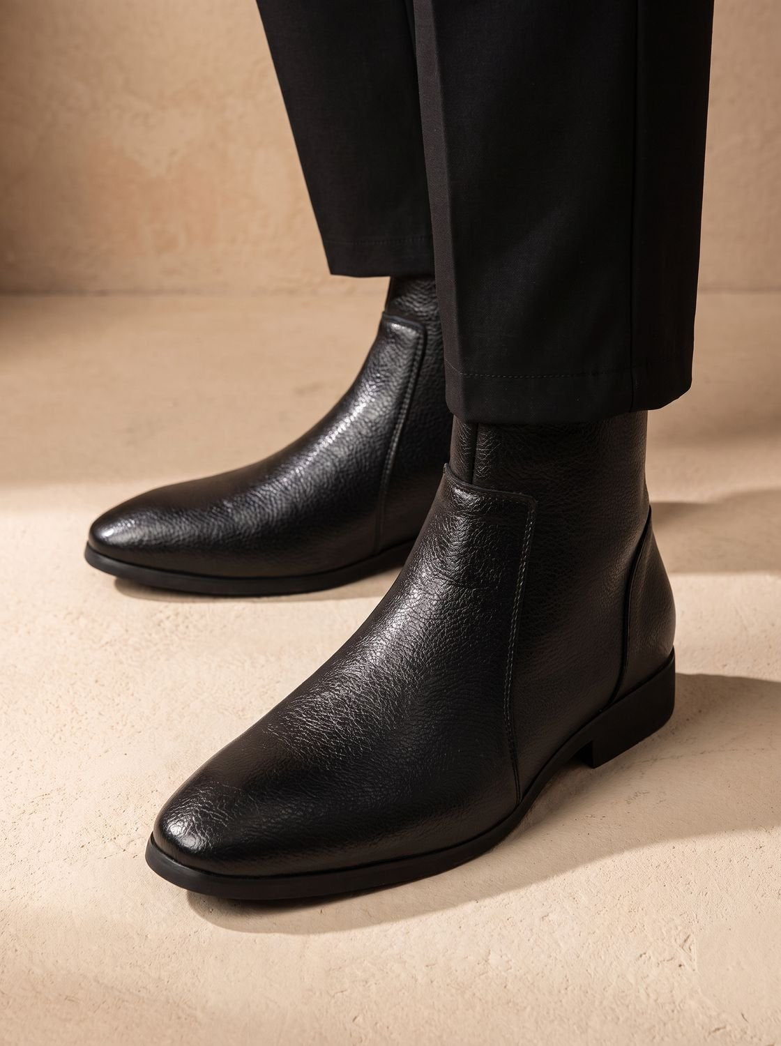 Men's Side-Zip Ankle Boots with Pointed Toe - view 12