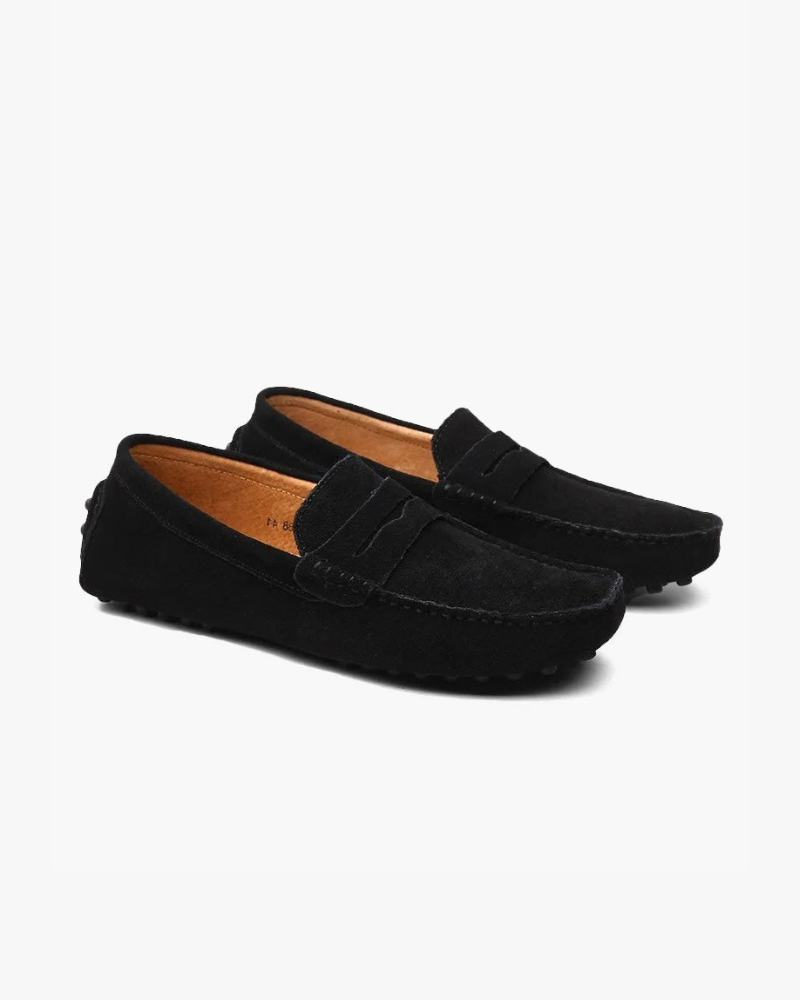 Men's suede driver loafers - back view
