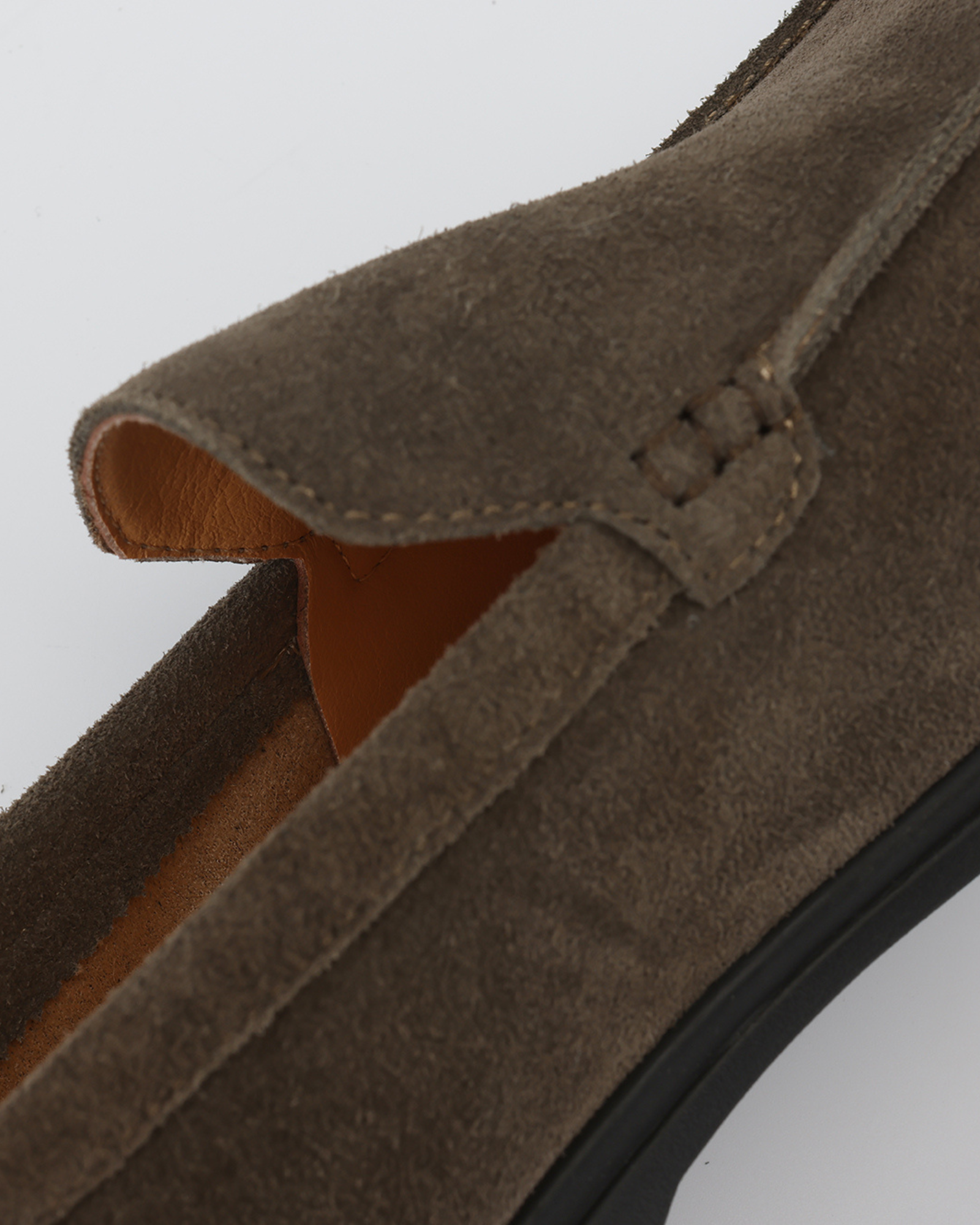 Men's suede loafers black sole in Black - front view