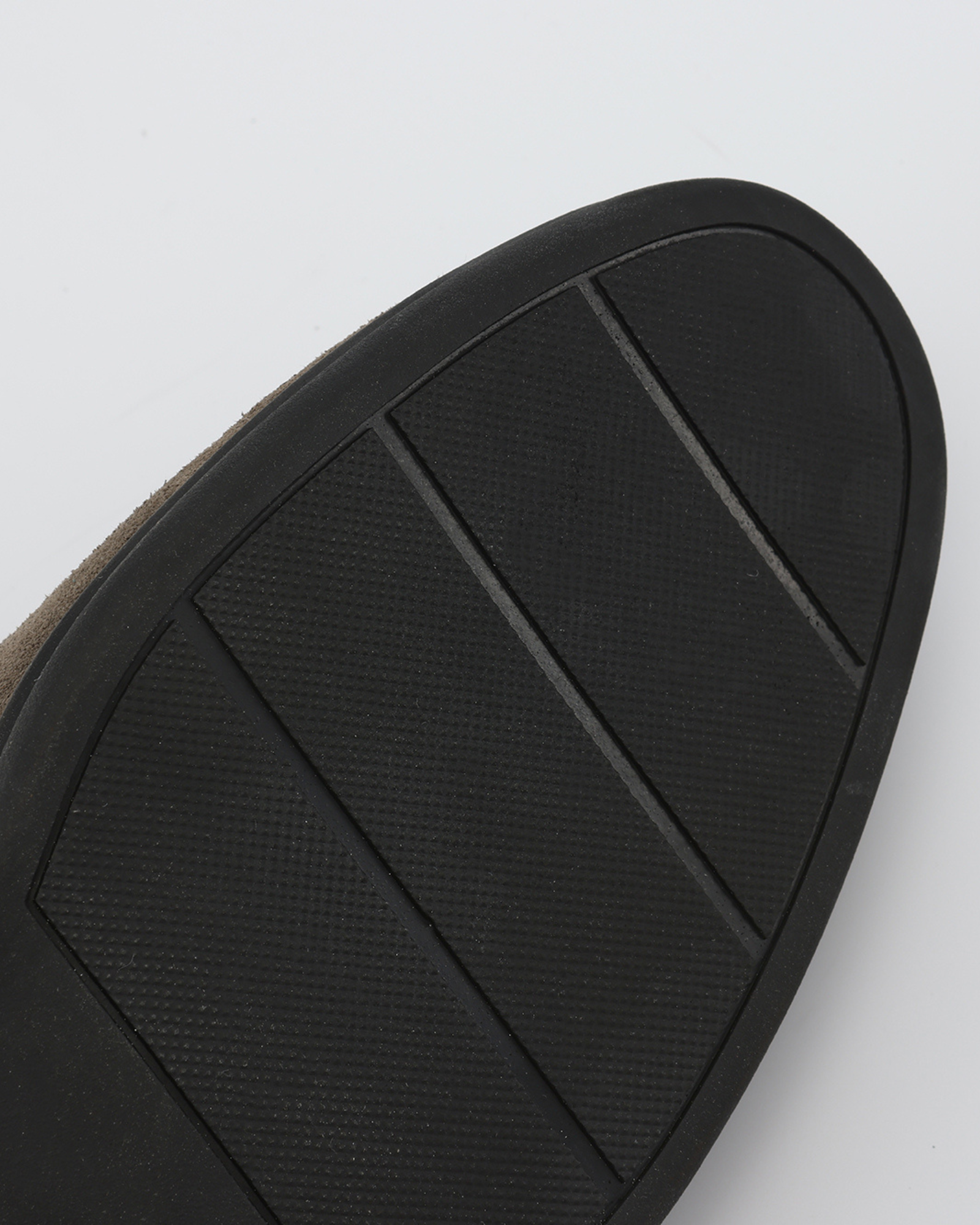 Men's suede loafers black sole in Marine Blue - front view