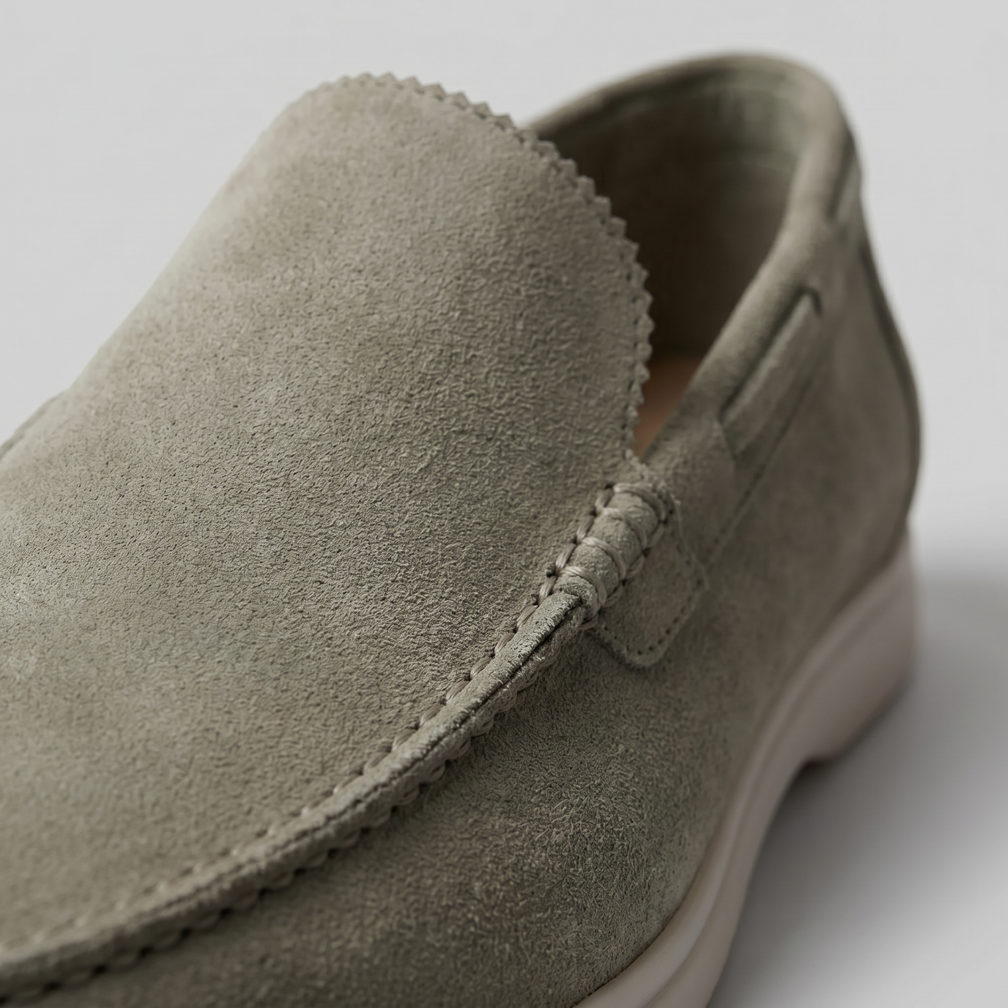 Men's suede slip-on loafers worn - lifestyle view