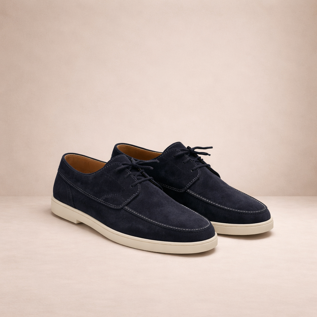 Men's suede lace-up dress shoes - side view