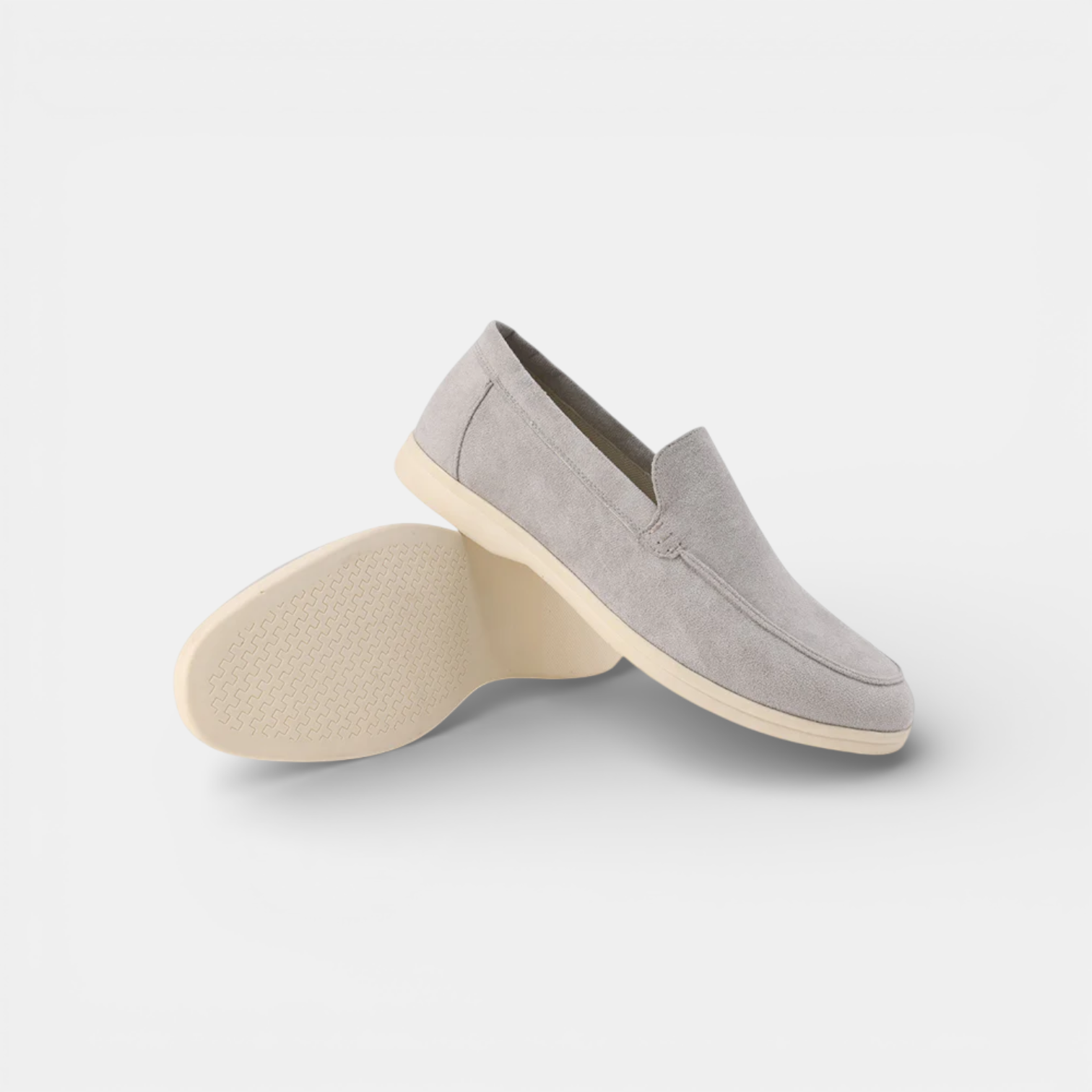 Men's suede summer loafers in Chocolate - front view