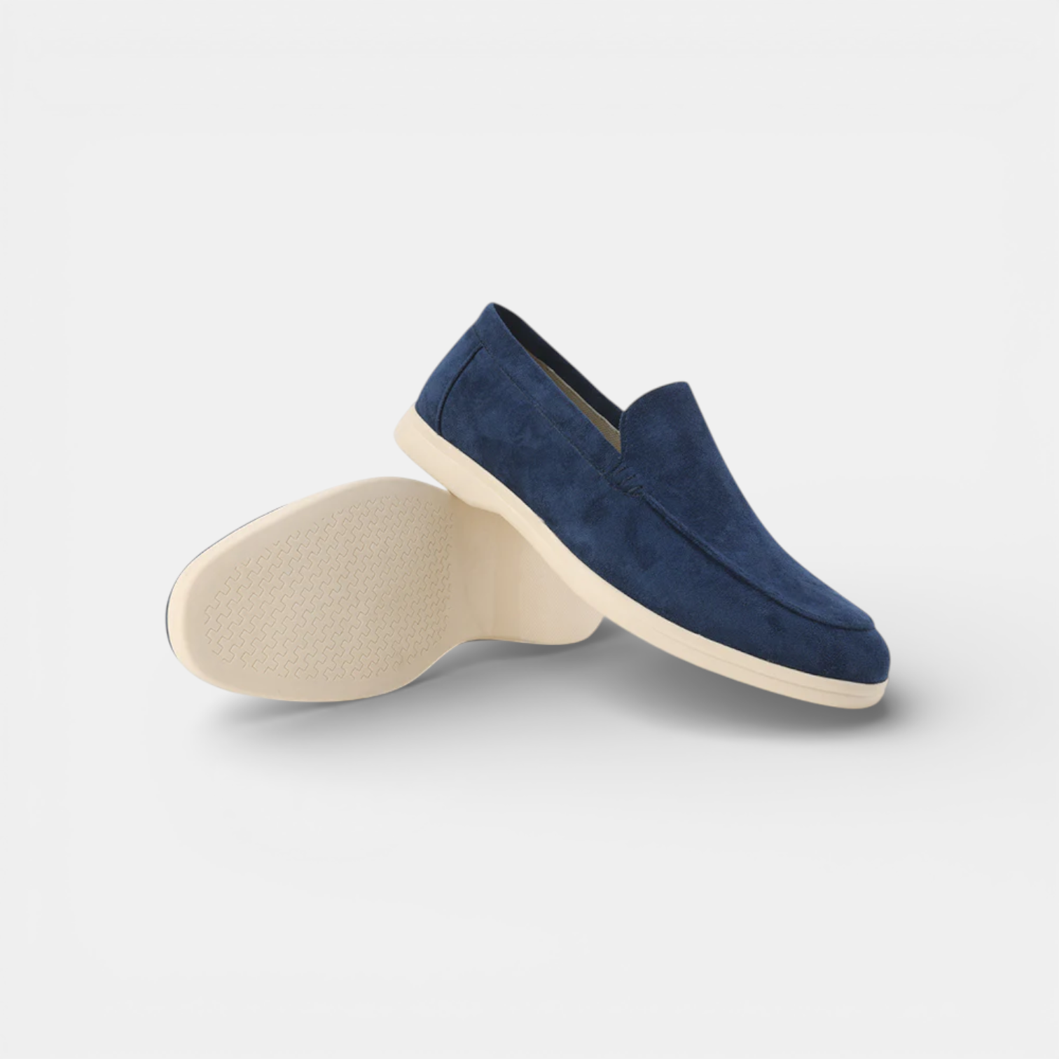 Men's suede summer loafers in Black - front view