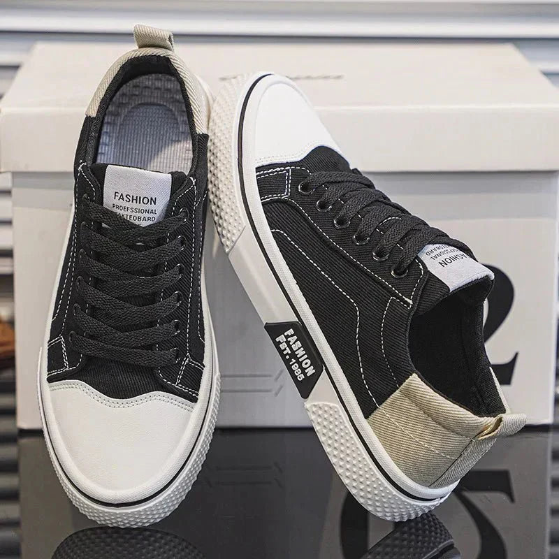 Men's lace-up canvas casual sneakers - lifestyle view