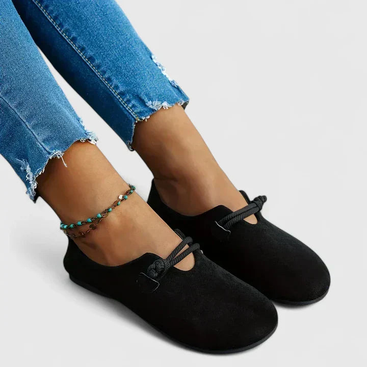 women's beige wide fit loafers with arch support - sole view