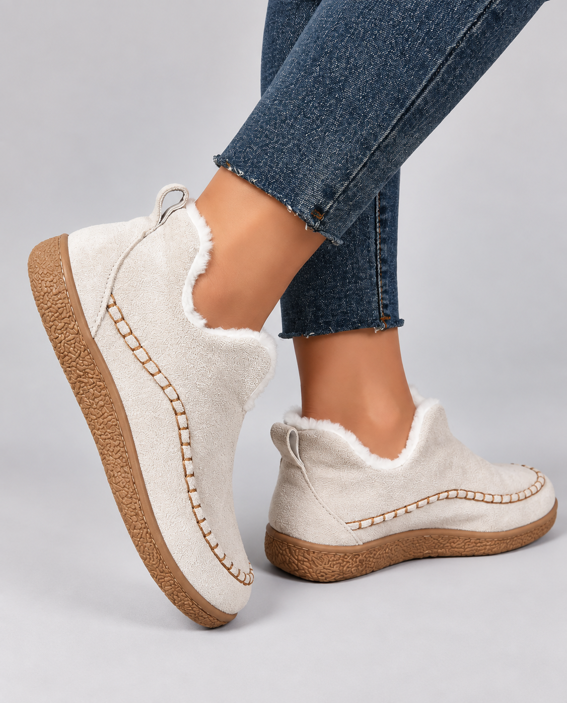 Women's Faux Fur Lined Slip-On Ankle Boots - view 6