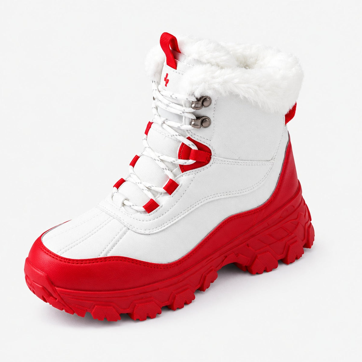 Women's Lined Lace-Up Winter Boots with Faux Fur Collar - view 6