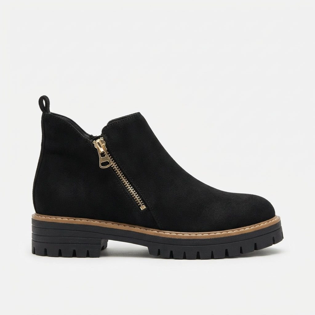 Women's Lug Sole Side-Zip Ankle Boots with Block Heel - view 10