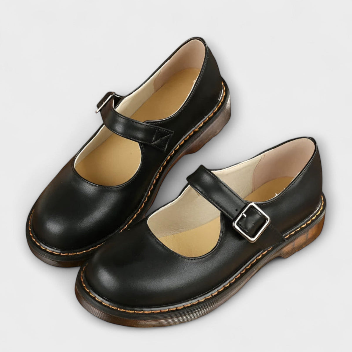 Women's Mary Jane Flat Shoes with Buckle Strap - view 2