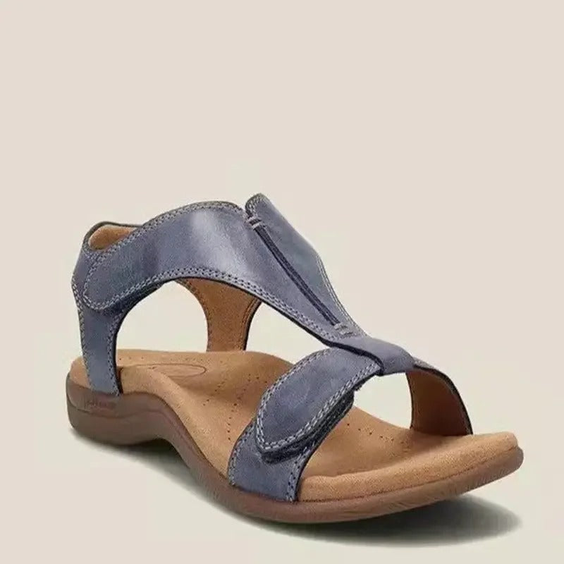 Women's orthopaedic cross strap sandals in blue open toe cushioned