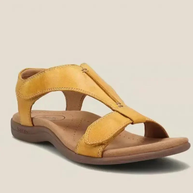 Women's orthopaedic cross strap sandals in yellow summer outdoor