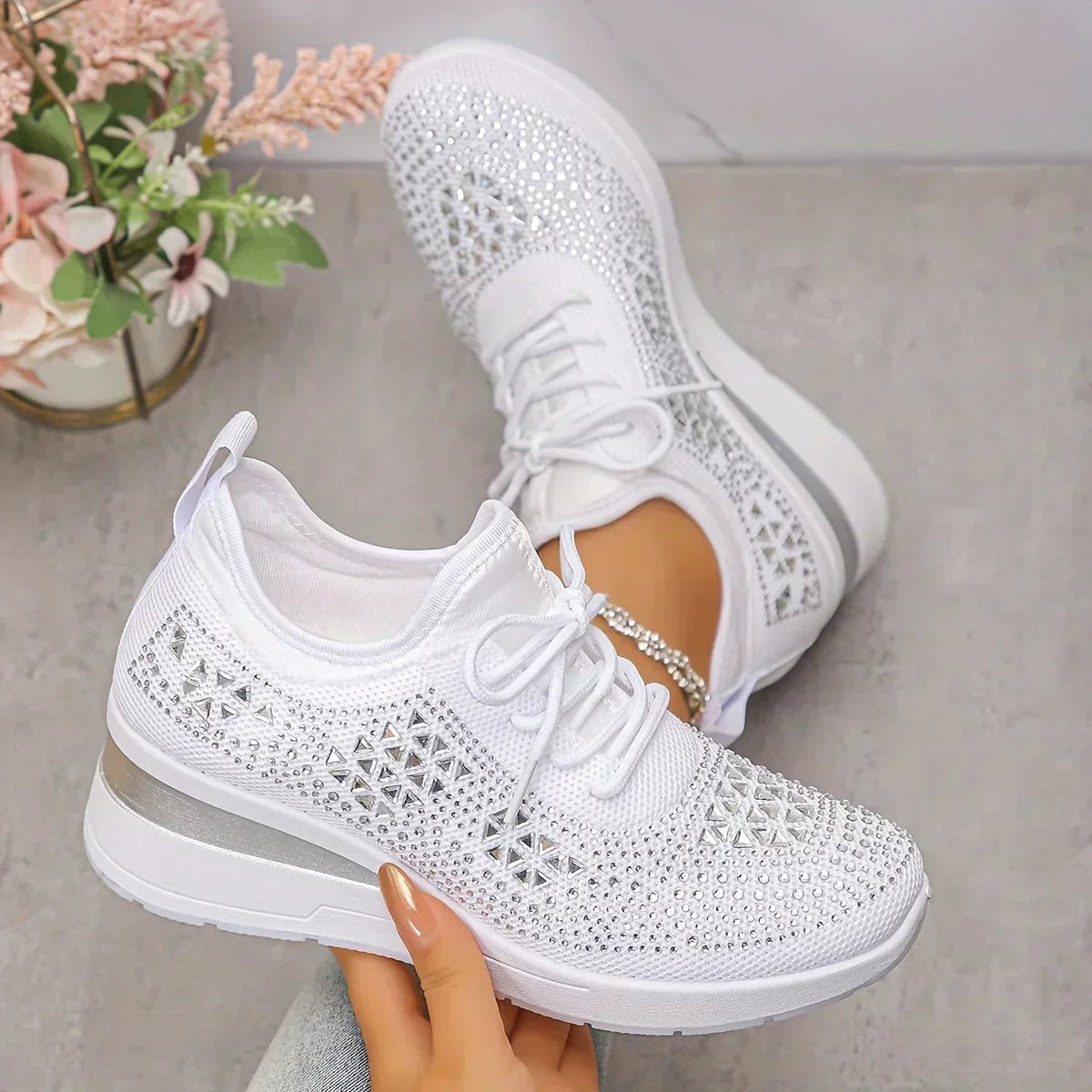 women's orthopaedic trainers with arch support - front view