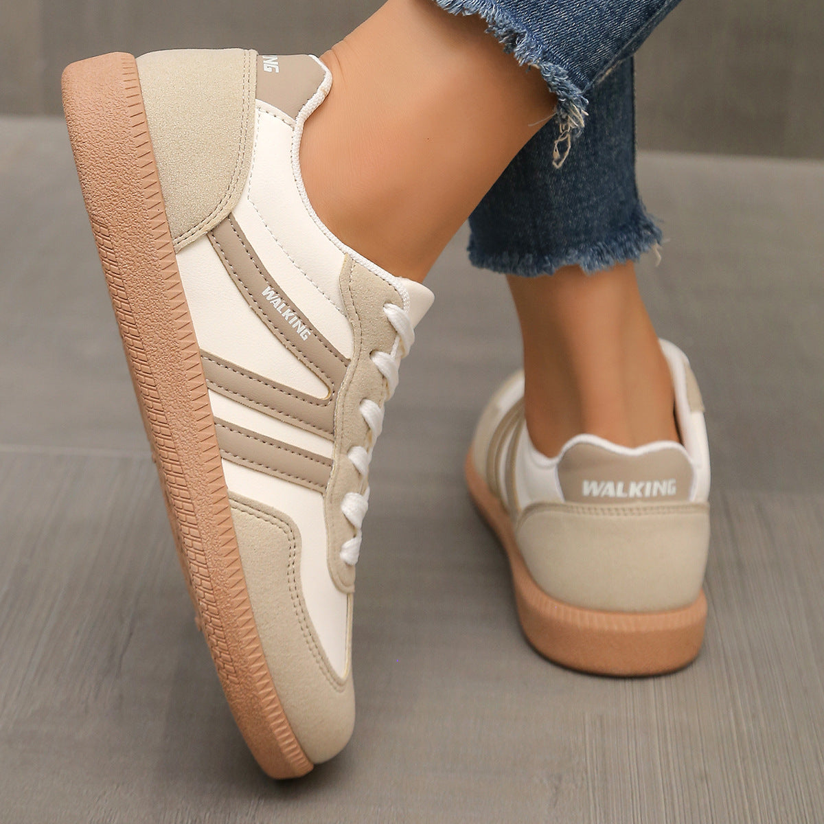 women's orthopaedic walking trainers with padded insole - back view