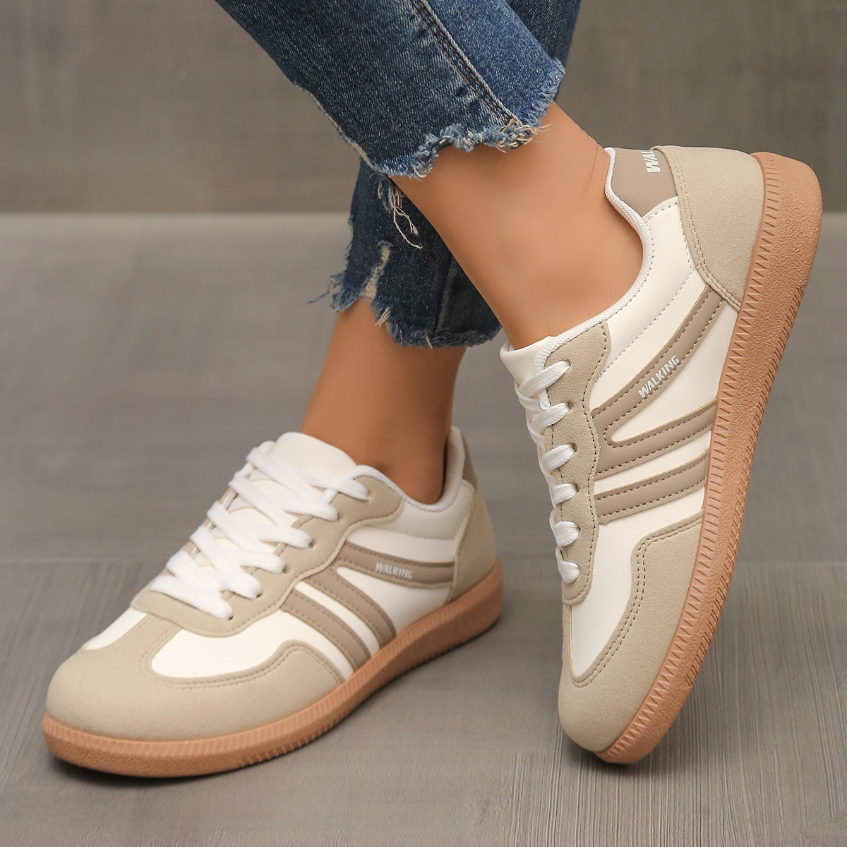 women's orthopaedic walking trainers with padded insole - front view