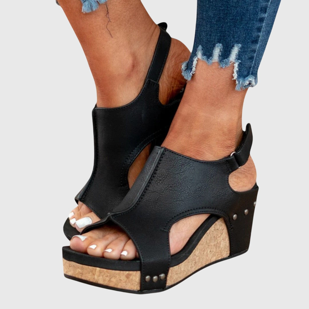 Side view women's orthopedic sandals slip-resistant outsole