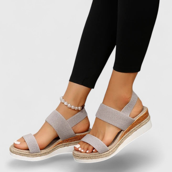 women's orthopedic platform sandals with arch support - angle view