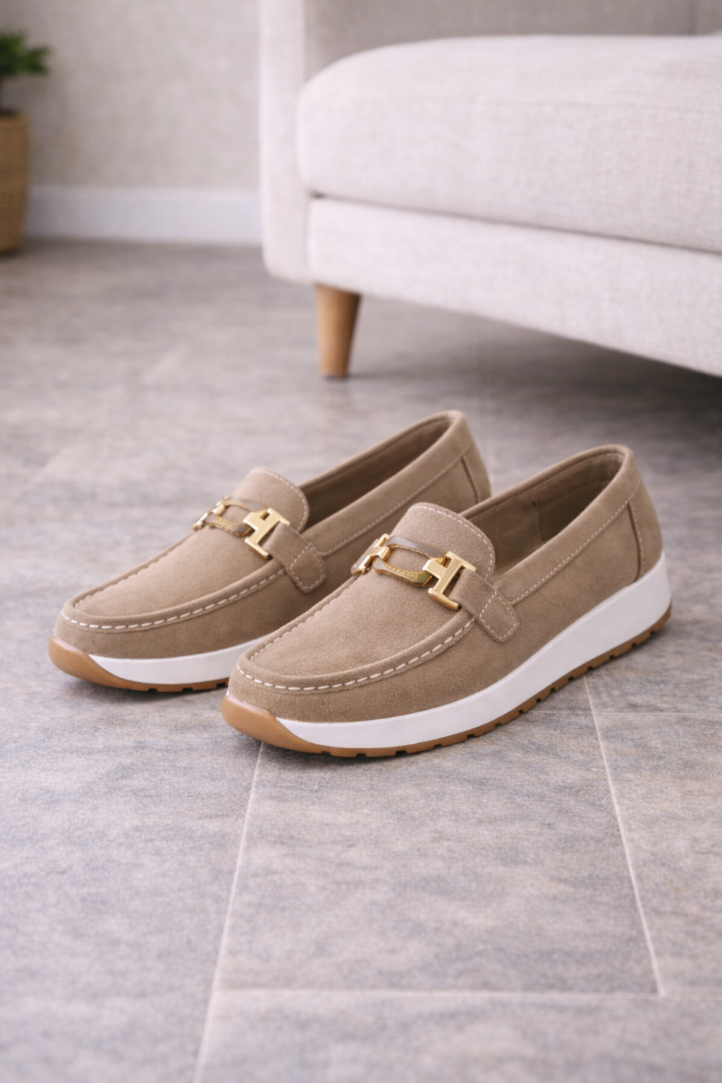 Women's Platform Loafers with Chain Detail - view 2