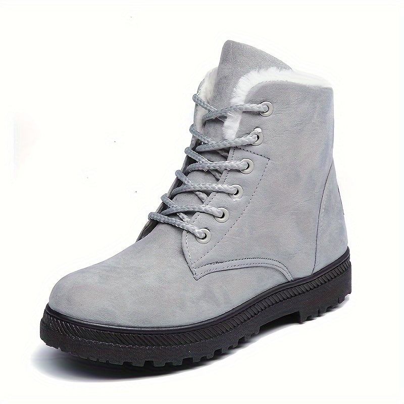 Women's Plush-Lined Lace-Up Winter Ankle Boots - view 4