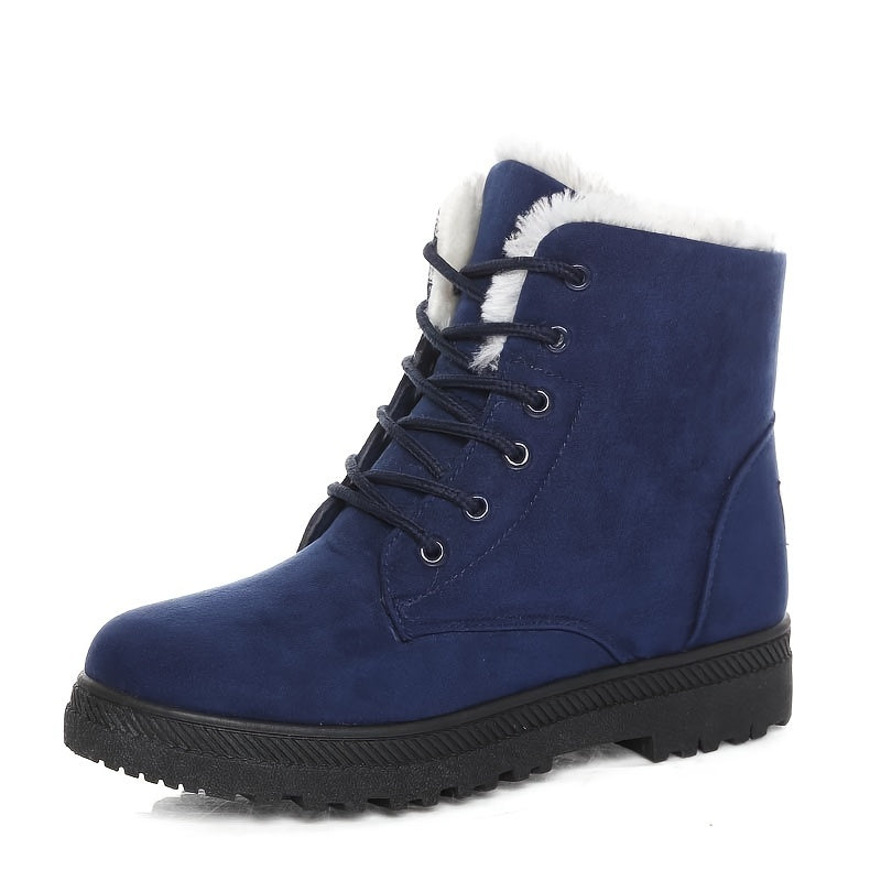 Women's Plush-Lined Lace-Up Winter Ankle Boots - view 6