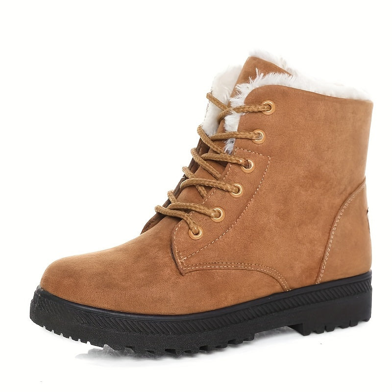 Women's Plush-Lined Lace-Up Winter Ankle Boots - view 7