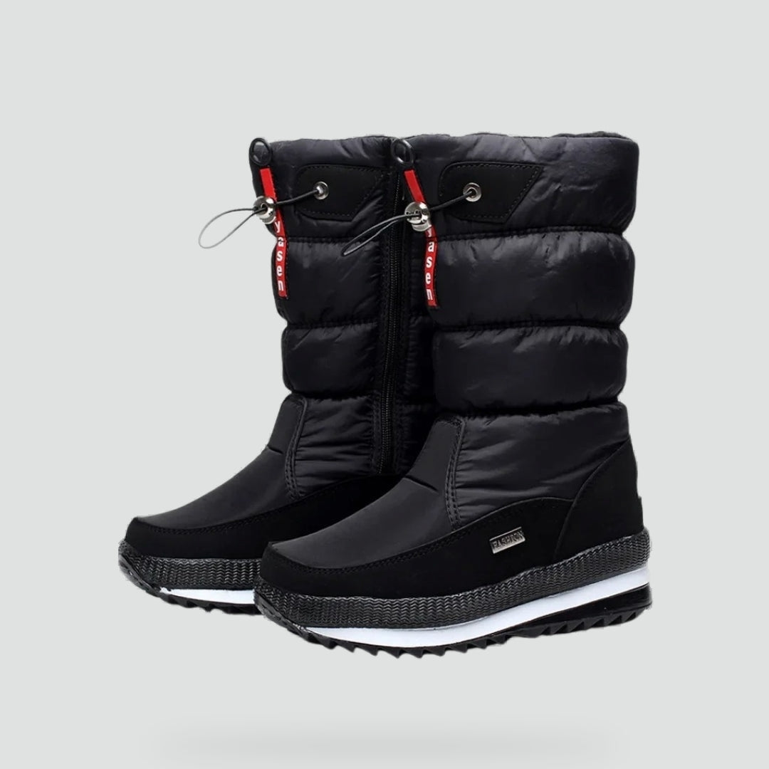 Women's Quilted Lined Snow Boots with Side Zip - view 1