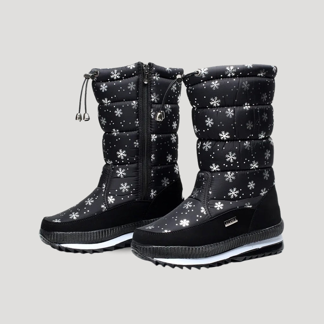 Women's Quilted Lined Snow Boots with Side Zip - view 3