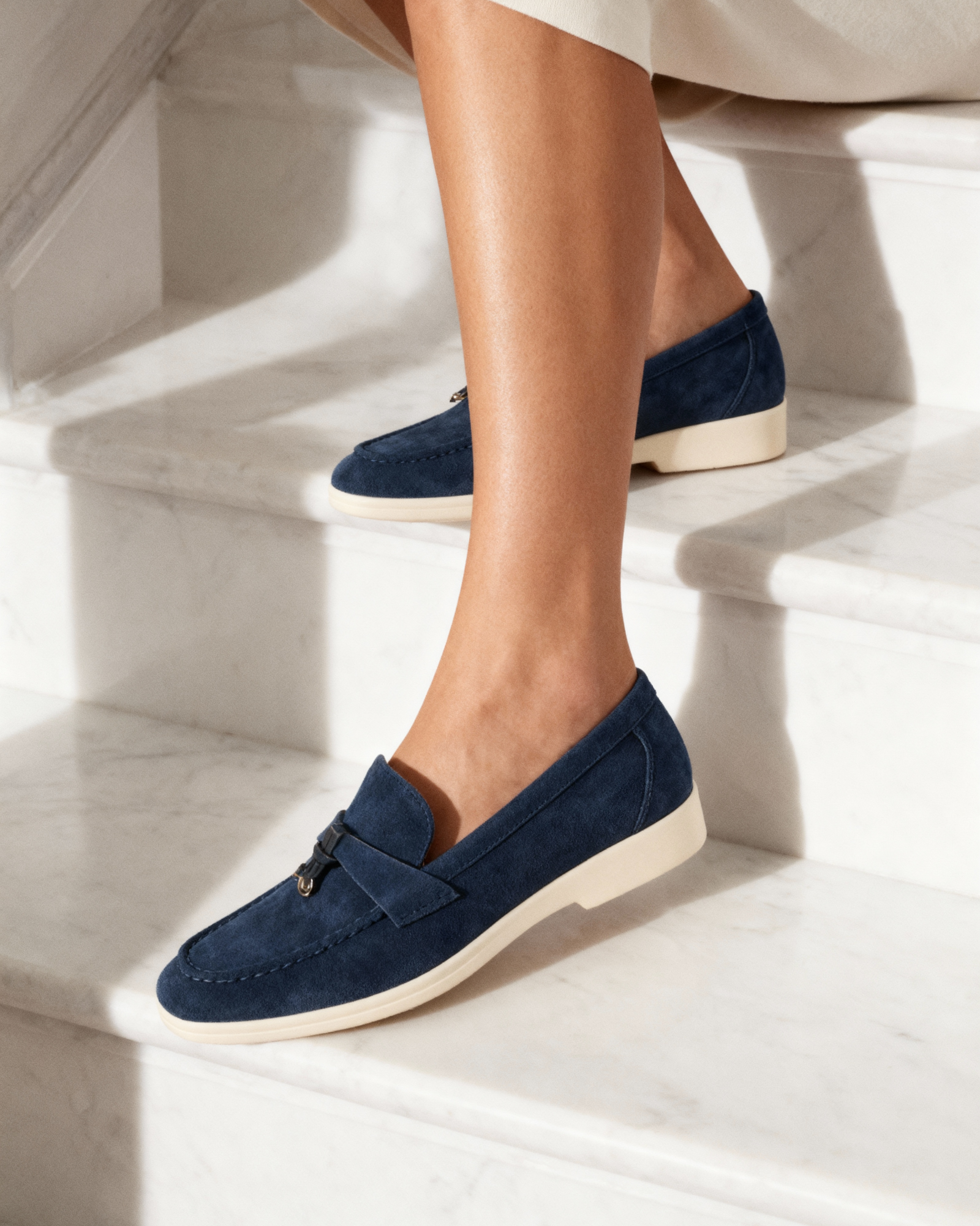 Women's suede loafers - back view